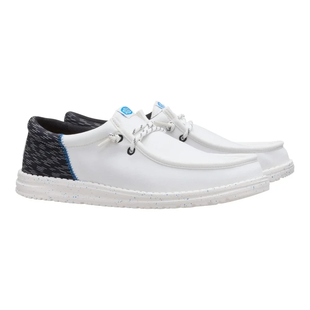 HEYDUDE Men Wally Funk Jersey Jacquard White Multi Slip On Loafer Shoes Size 9